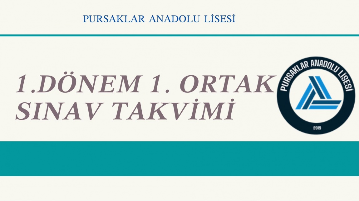 1. DÖNEM 1. ORTAK SINAV TAKVİMİ